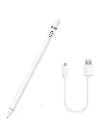 Buy High Tech Smart Stylus Pen For iPad/ Tab/ Mediapad White in UAE