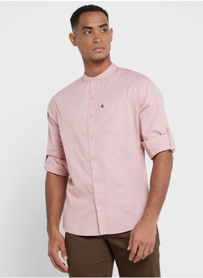 Buy Thomas Scott Men Pink Pure Cotton Slim Fit Casual Shirt in UAE