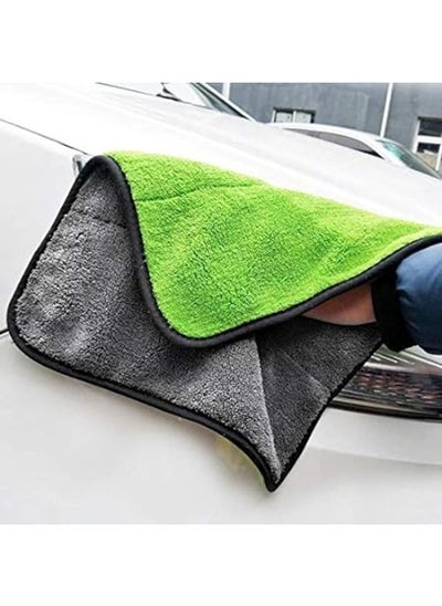 اشتري Super Absorbent Microfiber Thick Multi Purpose Towel - Gray & Green في مصر