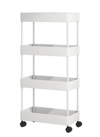 Buy 4 Layer Gap Shelf Rack, Cat's Claw Shaped Hollow Without Water Accumulation, Simple Installation, With Wheels Can Be Moved At Will, Suitable For Bathrooms, Kitchens, Etc.White in Saudi Arabia