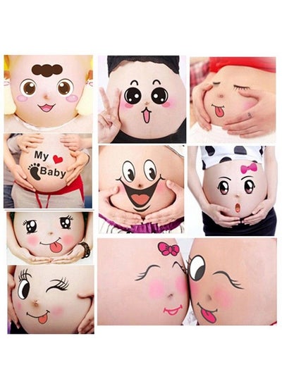 Buy 10 Sheets Facial Expressions Pregnancy Baby Bump Belly Stickers Maternity Week Stickers in UAE