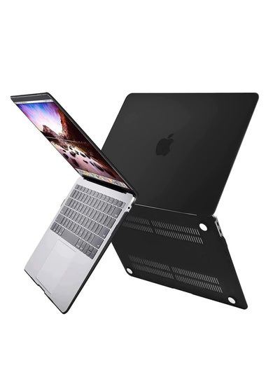 اشتري Compatible With MacBook Air 13 Inch Case 2020 2021 2019 2018 Release A2337 M1 A2179 A1932 Hardshell Soft Touch Hard Cover Laptop Black في الامارات