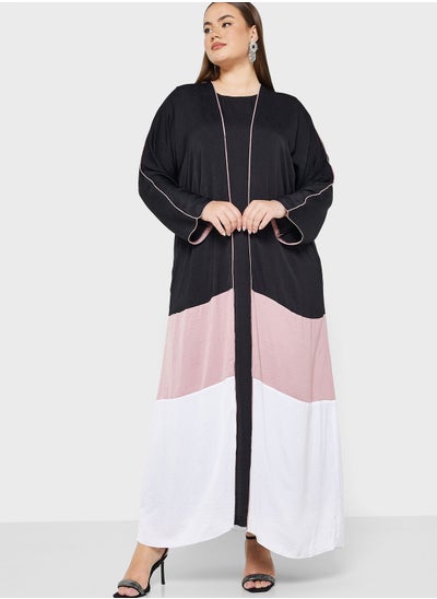 Buy Colourblock Detail Abaya With Inner & Sheila in UAE