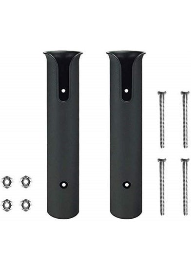 اشتري Fishing Rod Holder Bracket Wall Mounted Boat Side Mount Tool Holder Tube Links with Screws Pole Tube,Fishing Rod Rack with Screws for Boat Kayak Fishing Cooler Trailer (Black)2 sets في السعودية