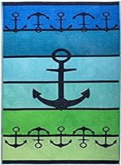 Buy Signoola Beach Towel 90 X 170 Cm Multicolor Anchor, 100% Cotton. in Egypt