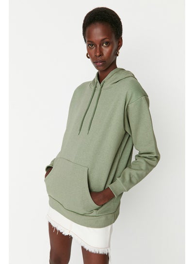 اشتري Sweatshirt - Green - Oversize في مصر