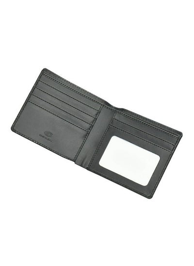 Buy Stitch detailed Bi-Fold PU Wallet Black in UAE