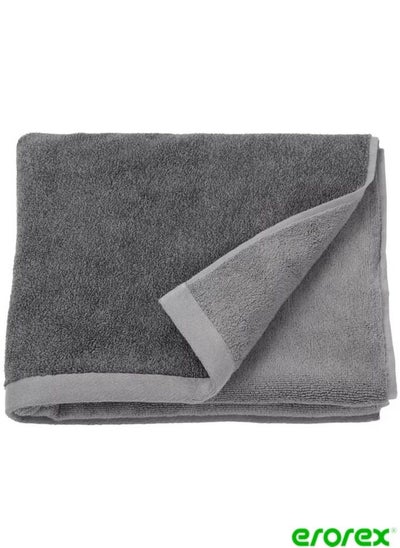 Buy Bath towel dark grey 70x140 cm in Saudi Arabia