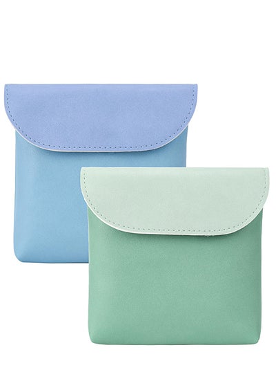 اشتري Sanitary Napkin Storage Bag, 2 Pcs Menstrual Pad Bag Portable Sanitary Napkin Storage Tampons Holder for Purse First Period Kit for Teen Girls Store Sanitary Pads for Women في الامارات