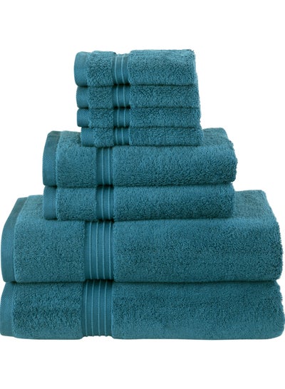 Buy Bliss Casa 8 Piece Towel Set; 2 Bath Towels, 2 Hand Towels and 4 Washcloths - 550 GSM 100% Combed Cotton Quick Dry Highly Absorbent Thick Bathroom Towels - Soft Hotel Quality for Bath and Spa in Saudi Arabia