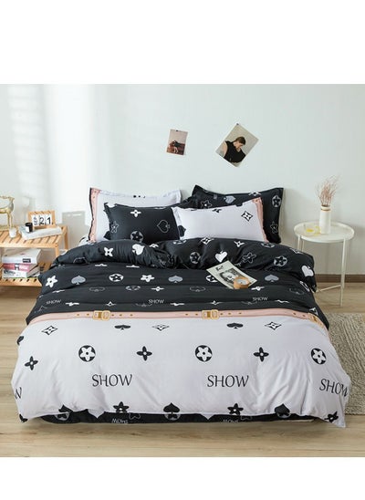 Buy 4-piece Bedding Set Microfiber Soft Quilt Set With 1 Quilt Cover 1 Flat Sheet And 2 Pillowcases 2.2m Bed（220*240cm） in UAE