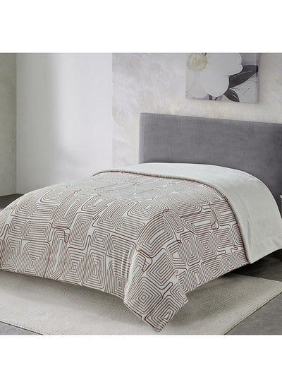 Buy Braxton Venisa Printed Flannel Sherpa Twin Blanket 200 x 150 cm in Saudi Arabia