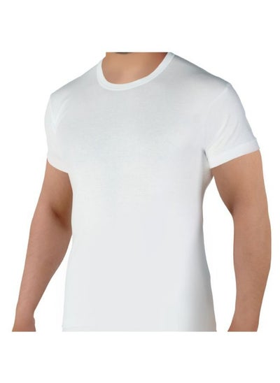 Buy Casual Round Neck Undershirt Size L - White in Saudi Arabia