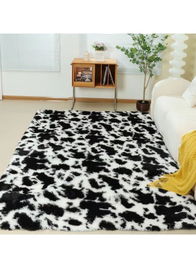 Buy Modern Wool Fluffy Floor Mat Carpet with Anti slip High Pile Bottom with Upgraded Foam (Size 120×160CM) in UAE