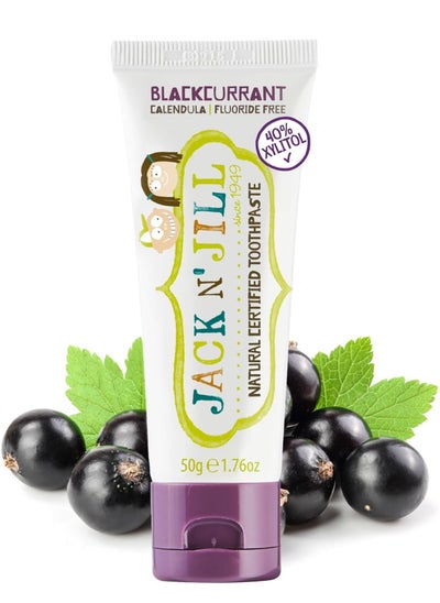 Buy Jack N' Jill Kids Natural Toothpaste, Made With Ingredients, Helps Soothe Gums & Fight Tooth Decay, Suitable From 6 Months+ - Blackcurrant Flavour 1 X 50G in UAE