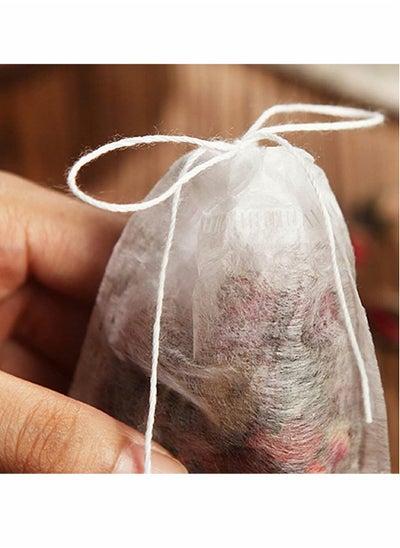 Buy Tea Infuser Bags 200 Pcs Cotton Drawstring with Drawstring Safe Unbleached Natural Strong Penetration Paper Bags for Loose Leaf Tea Herb and Coffee Strainer in Saudi Arabia