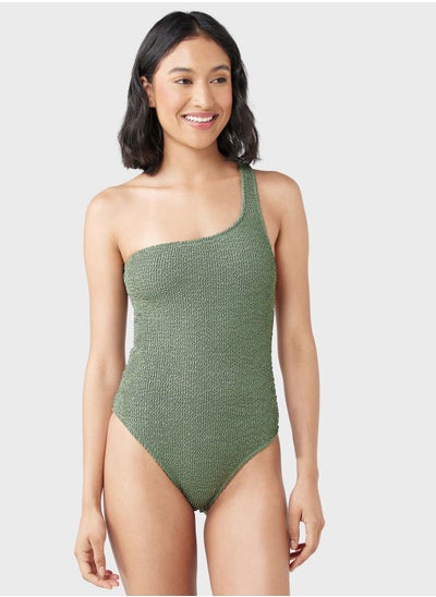 Buy One Shoulder High Leg Swimsuit in UAE