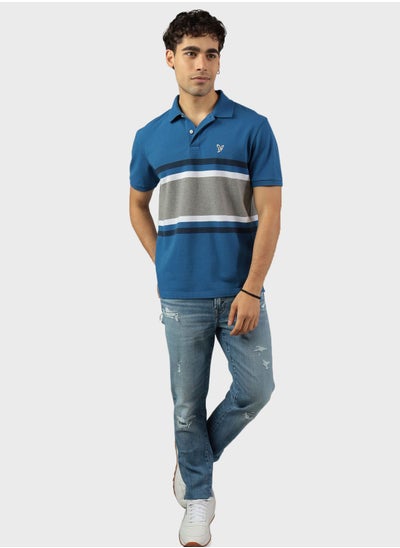 Buy Striped Pique Polo in UAE