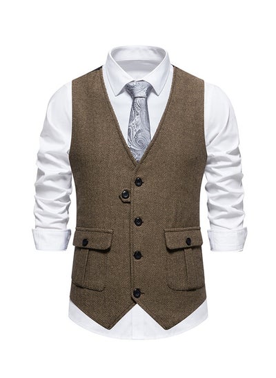 اشتري New men's Retro V-Neck Fake Two Piece Vest في السعودية