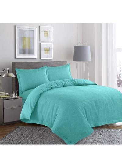 Buy Orchard Exclusive (Sea Green) King Size Fitted Sheet 180x210 Cm Duvet cover and Pillow covers (Set of 6 Pcs) Cotton percale Weave, Soft and Luxurious, High Quality Bed linen -180 TC in UAE