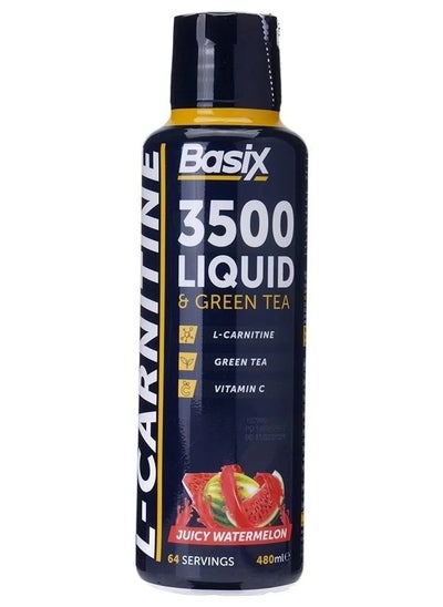 اشتري Basix - 3500 L-Carnitine And Green Tea Watermelon 64 Serv - 480 Ml في الامارات