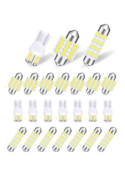 Buy LED Car Bulb Kit, Bright White Lnterior Car Lights, Compatible with T10, 31mm, and 42mm Festoon Sockets, Ideal for Map Lights, License Plate Lights, Trunk Lights, 24-Pack in UAE