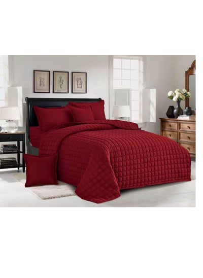 Buy Double comforter set, compressed mattress, consisting of 6 pieces, polyester comforter, size 230 by 250 cm in Saudi Arabia