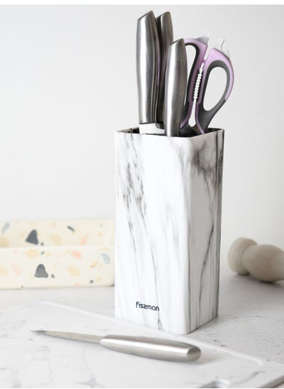 Buy Kitchen Knife Organizer Marble Square Shape 10cm in UAE