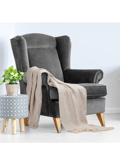 Buy 100% Cotton Throw Blanket For Couch - 50X60 Cream Throw Blanket For Bed, Sofa, Or Chair - Machine Washable, All Seasons Neutral Lightweight Blanket For Indoor Or Outdoor Use in UAE