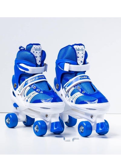 اشتري Kids Unisex Adjustable Four Wheel Roller Skating Shoes With Stopper Making it Easier for kids to Balance في الامارات