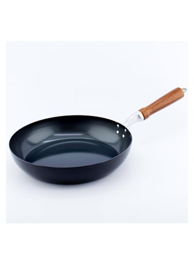 Buy frying pan with wooden handle 33 cm in Saudi Arabia