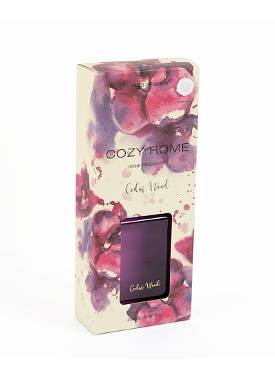 Buy Cozy Home Cedar Wood Reed Diffuser, Lilac & Black - 200ml in UAE