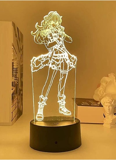 اشتري Anime Lamp Genshin Impact Figure Night Light 3D Illusion Game Light for Bedroom Decor LED Light Atmosphere Bedside Kids Remote Control Diluc في الامارات