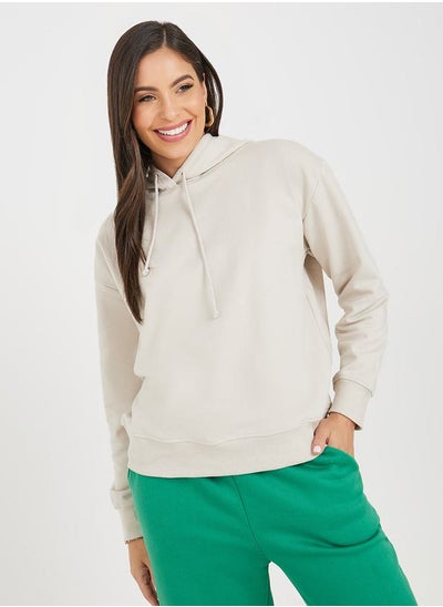 Buy Regular Fit Drop Shoulder Hoodie in Saudi Arabia