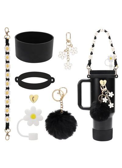 Buy Stanley Cup Accessories Set Including Water Bottle Handle Strap, Siliocne Stanley Cup Boot, Siliocne Straw Cover, Stanley Charms for Stanley Cup 40oz & 30oz Tumbler in Saudi Arabia