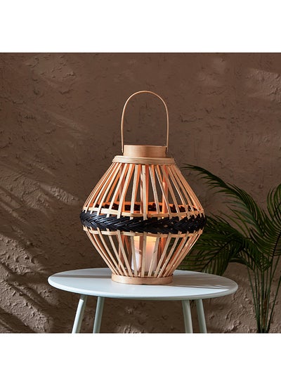 اشتري Deckar Bamboo and Wood Lantern with Glass Votive 30.5 x 32.5 x 30.5 cm في السعودية