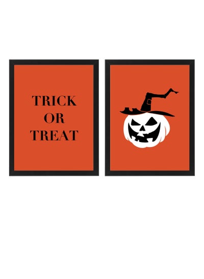 Buy set of 2, Halloween Scary Pumpkin Framed Poster 30x40cm - Spooky Halloween Wall Art Decor for Kids' Rooms, Home, Nursery, or Party -  Halloween Decoration Gift in UAE