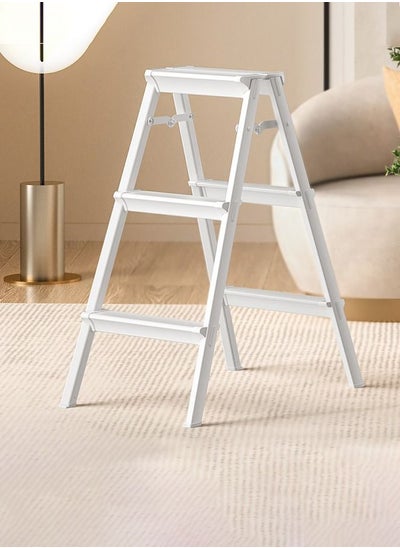 Buy 3 Step Ladder Aluminum Folding Step 3 Steps Stool With Anti Slip Sturdy And Wide Pedal Portable Multi-Use Stepladder For Home And Kitchen Use Space Saving Lightweight Aluminum in UAE