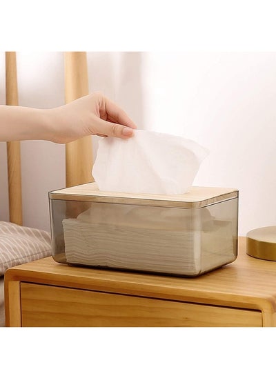 Buy Acrylic Clear Rectangle Nordic Creative Facial Tissue Wipes Holder Dispenser Box in UAE