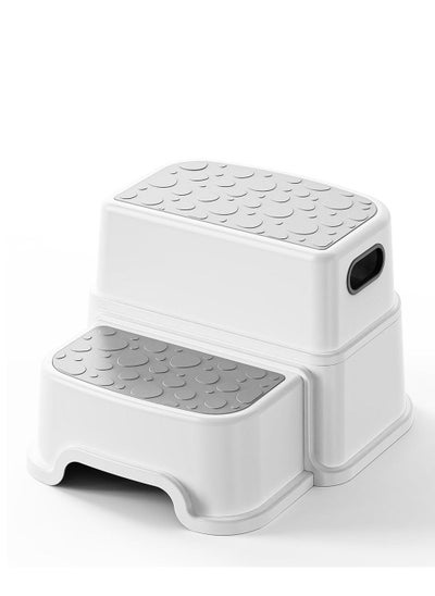 Buy Step Stool for Kids Toddler Sink Step Up Stool for Kitchen Bathroom Safety Bottom as Potty Training Stool Double Step Stool for Kitchen Bathroom for Brushing Teeth in UAE