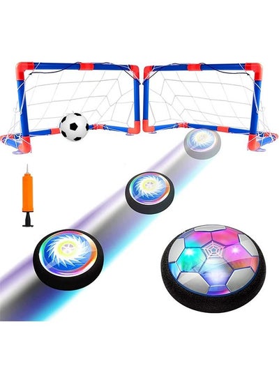 اشتري Hover Soccer Ball Set with 2 Goals, Air Soccer with LED Light, USB Charge Floating Soccer Ball with Foam Bumper for Indoor Outdoor Sports Ball Game, Football Toy for Kid Best Gift في الامارات