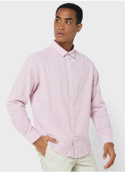 Buy Long Sleeve Seersucker Stripe Shirt in UAE