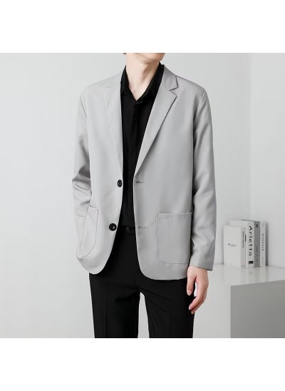 Buy Trendy Slim Fit Blazer for Men Fall SpringLight gray Light gray in Saudi Arabia