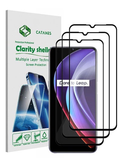 اشتري 3 Pack FOR Realme V11s 5G Screen Protector Tempered Glass Full Glue Back في الامارات