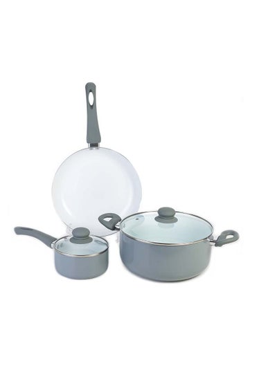 Buy 6 Pieces Gray Ceramic Cookware Set in Saudi Arabia