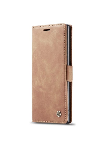 Buy CaseMe Samsung Galaxy Note 10 Plus Case Wallet, for Samsung Galaxy Note 10 Plus Wallet Case Book Folding Flip Folio Case with Magnetic Kickstand Card Slots Protective Cover - Brown in Egypt