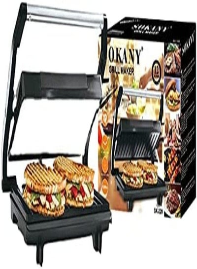 Buy Sokany Grill Sandwich Maker, 1200 Watt, Black - SK-220 in Egypt