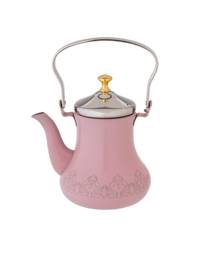 Buy Moroccan Teapot Stainless Steel Top Handle 1.20 L Pink Color in Saudi Arabia