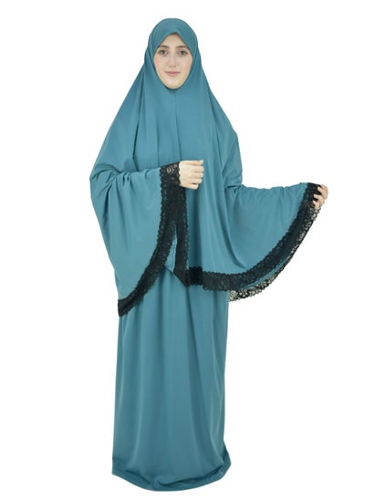 Buy Two Piece Islamic prayer dress women with Lace - Prayer Clothes for Women - Prayer Abaya For women - Jilbab 2 piece, Umrah essentials for women - Prayer set in UAE