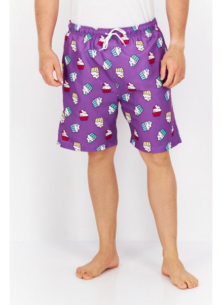 اشتري Men All Over Printed Board Short, Purple Combo في الامارات